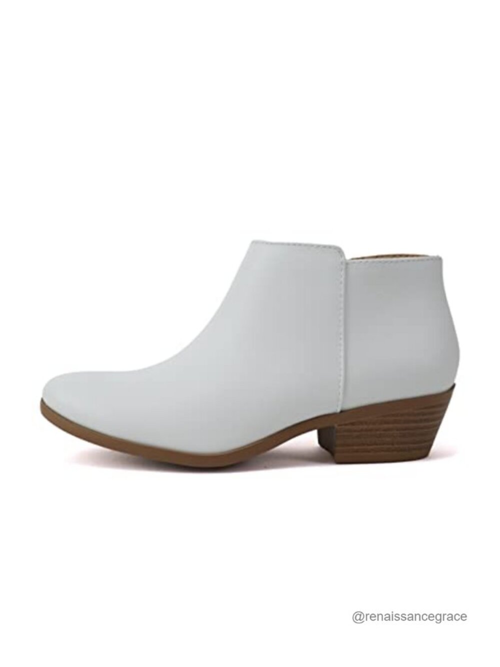 Soda Faux Suede Western Ankle Bootie Stacked Heel Pull-On